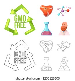 Vector design of  and  icon. Set of  and  stock vector illustration.