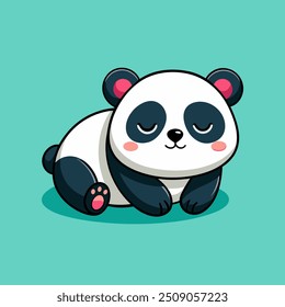 Vector design icon of sleeping panda