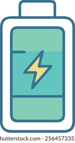 Vector design and icon style digital illustration battery 