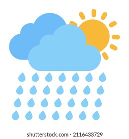Vector Design Icon Of Sunny Rainy Day

