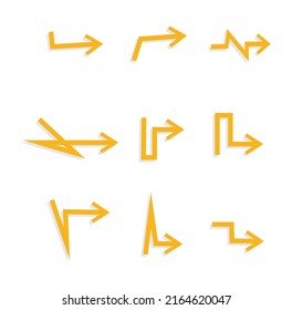 diseño de vector, icono o símbolo, ilustración de forma de flecha