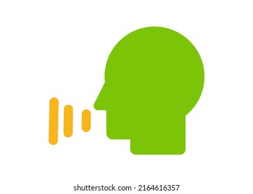 diseño vectorial, icono o símbolo, ilustración de la forma de la voz de una persona