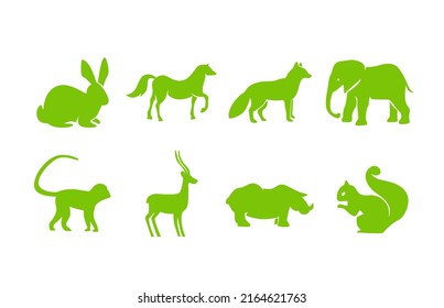 diseño vectorial, icono o símbolo, ilustración de varias formas animales
