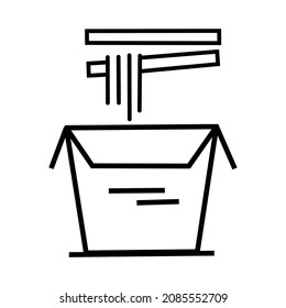 vector design, icon or symbol of square noodle shape