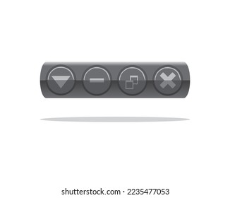 vector design of an icon that is usually synonymous with a song player or video player consisting of several black and gray round buttons