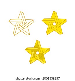 
vector design, icon, three-dimensional star-shaped clip art