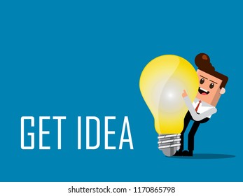 Vector design ideas with illustrations of funny businessmen holding lights