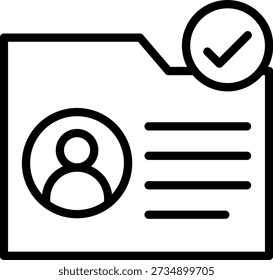 Estilo de ícone de verificação de identidade de design de vetor