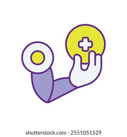 Design vetorial que ilustra as aplicações de IA na área de saúde, mostrando inovação, eficiência e soluções avançadas para tecnologias médicas.