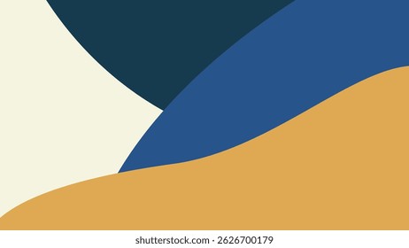 Vector design illustration of an abstract blue and yellow beach background banner