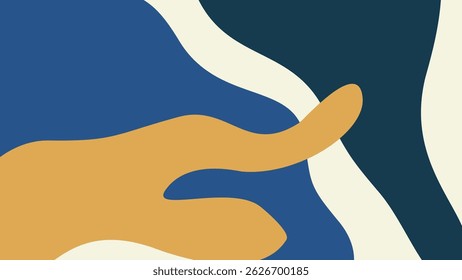 Vector design illustration of an abstract blue and yellow beach background banner