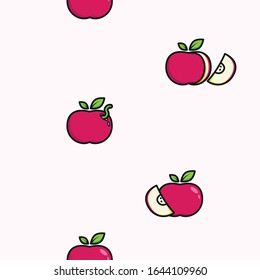 Vector design illustration of apple seamless pattern background.Perfect for food and beverage decoration concept
