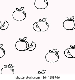 Vector design illustration of apple seamless pattern background.Perfect for food and beverage decoration concept