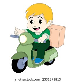  vector design illustration art, delivery boy ready to deliver your order as soon as possible