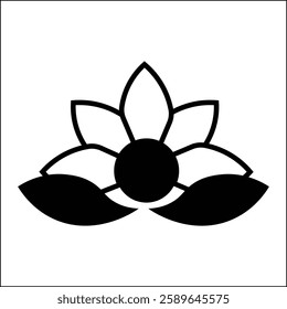 vector design illustration of blooming flower silhouettes in black and white. suitable for logos, icons, posters, advertisements, banners, companies, t-shirt designs, stickers, websites.