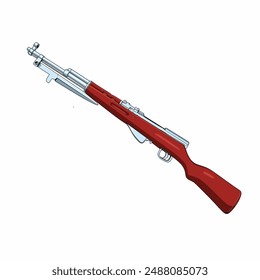 vector design illustration of a brown and silver pistol or firearm