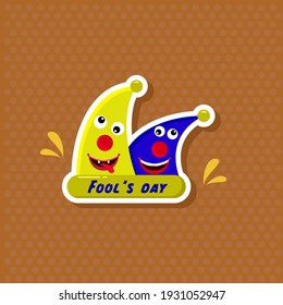 vector design. Illustration Of Celebrating April Fools' Day. jester hat concept with funny face