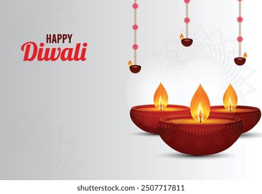 Vector Design Illustration for the celebration of Indian Festival Diwali. Happy Diwali, Shubh Deepavali.