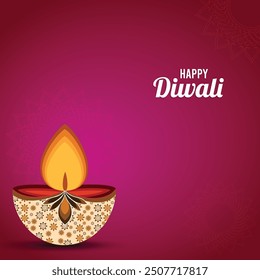 Vector Design Illustration for the celebration of Indian Festival Diwali. Happy Diwali, Shubh Deepavali.