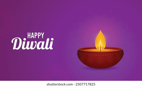 Vector Design Illustration for the celebration of Indian Festival Diwali. Happy Diwali, Shubh Deepavali.