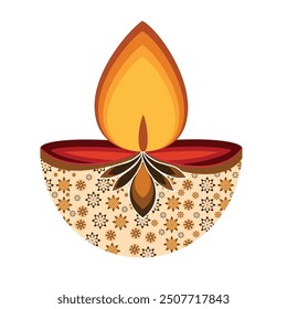 Ilustración de diseño de Vector para la celebración del Festival Indio Diwali. Feliz Diwali, Shubh Deepavali.