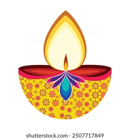 Vector Design Illustration for the celebration of Indian Festival Diwali. Happy Diwali, Shubh Deepavali.