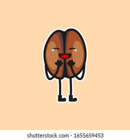 Vector design illustration of coffee mascot logo.Good for food and beverage mascot product
