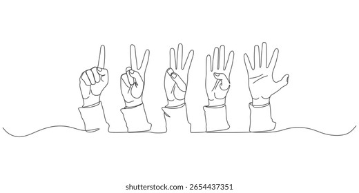 ilustração de design vetorial de linha contínua mão humana 