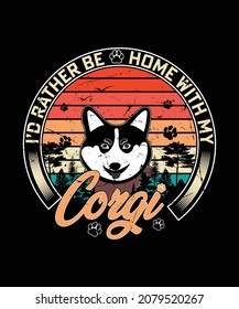 Vector design and illustration for corgi lover, print, poster banner, logo,  funny corgi t-shirt