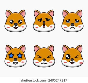 Vector design illustration of cute character, cute Sihiba emoticon	