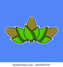 ilustración de diseño vectorial de maíz lindo