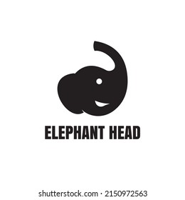 Vector Design Vector Illustration Of Cute Elephant Head Silhouette Logo Graphic Template