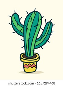 vector design illustration with the cutest cactuses. Love cactus theme. Wallpaper, background design. 