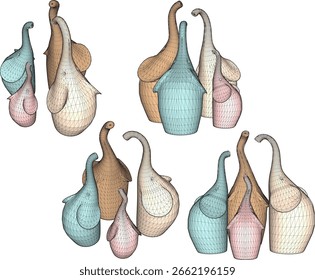 Ilustración de diseño de Vector de adornos decorativos, decoraciones abstractas para la decoración de interiores de habitaciones