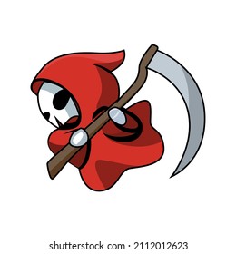 vector design, illustration of a devil with a scythe