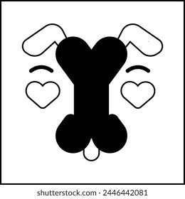 vector design illustration of dog bones and face with silhouette style and black and white colors. suitable for logos, icons, posters, advertisements, banners, companies, t-shirt designs, stickers, we