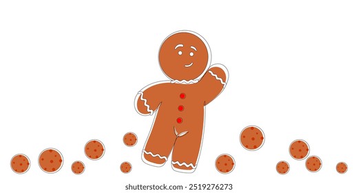 Diseño de Vector de ilustración de un pastel en forma de muñeca para Navidades