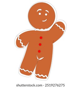 Vector design of illustration of a doll-shaped cake for Christmas