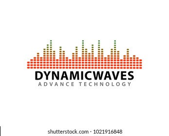 vector design illustration of dynamic sound wave, radio frequency modulation, random sound wave, amplitude wave, vibration, signal, pulse