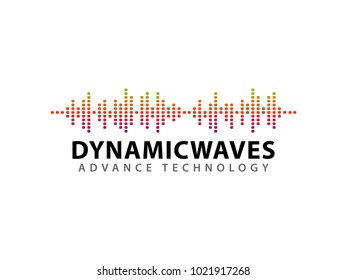 vector design illustration of dynamic sound wave, radio frequency modulation, random sound wave, amplitude wave, vibration, signal, pulse