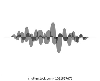 vector design illustration of dynamic sound wave, radio frequency modulation, random sound wave, amplitude wave, vibration, signal, pulse