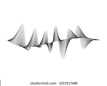 vector design illustration of dynamic sound wave, radio frequency modulation, random sound wave, amplitude wave, vibration, signal, pulse