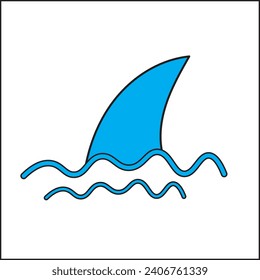 vector design illustration of fish fins and water waves in blue color. Suitable for posters, banners, logos, icons, websites, t-shirt designs, stickers, concepts, advertisements.
