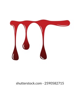 Vector design illustration of flowing and dripping blood splatter