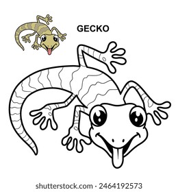 Vector Design Illustration Of Gecko Blank Fill With Sample 