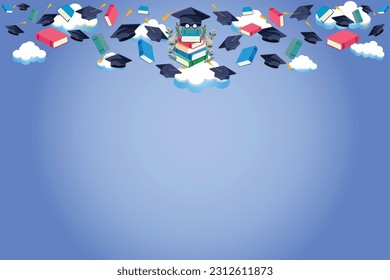 vector design, illustration of graduation background with blank area for writing