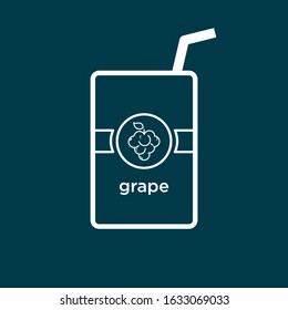 Vector design illustration of grape juice line art.Good for icon logo branding