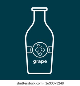 Vector design illustration of grape juice and bottle line art.Good for icon logo branding