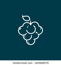 Vector design illustration of grape line art.Good for icon logo branding