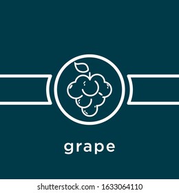 Vector design illustration of grape line art.Good for icon logo branding